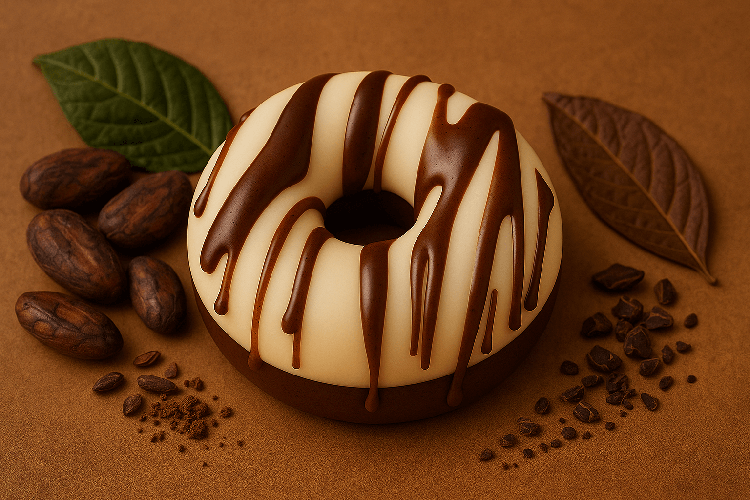 
"Natural chocolate donut bar soap with creamy lather"