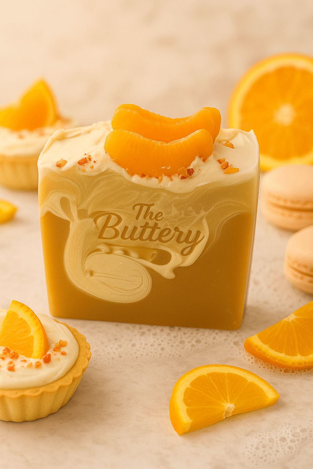 Fresh Squeezed Oranges Bath Bar with decorative orange slices and creamy texture.